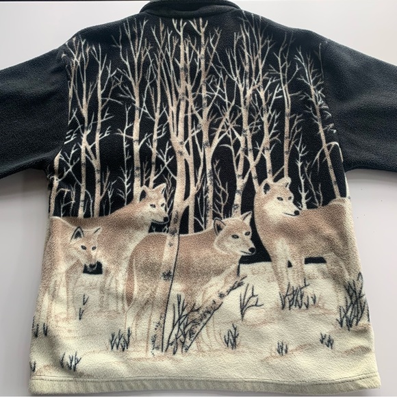 Vintage Fleece Wolf Jacket Size Large - Picture 5 of 7
